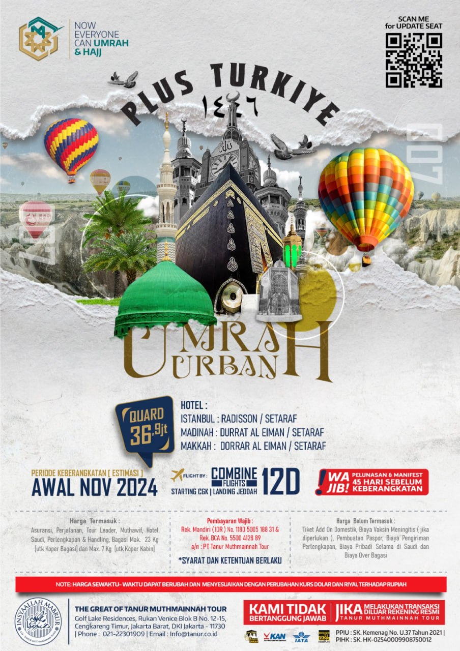 Umrah Turki 12 hari November 2024